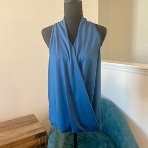 Loveu.Dear Halter Top, L, EUC, Gun Metal Blue